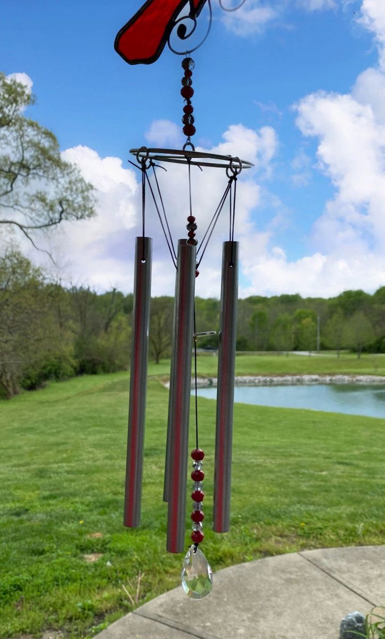 Stained Glass Cardinal Wind Chime - Etsy