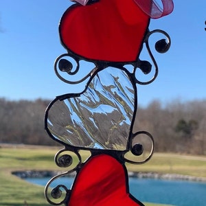 Stained Glass Heart Suncatcher, Unity Heart, Red Glass Heart, Valentines  Day Gift, Heart Ornament, Anniversary Gift, Girlfriend Gift 