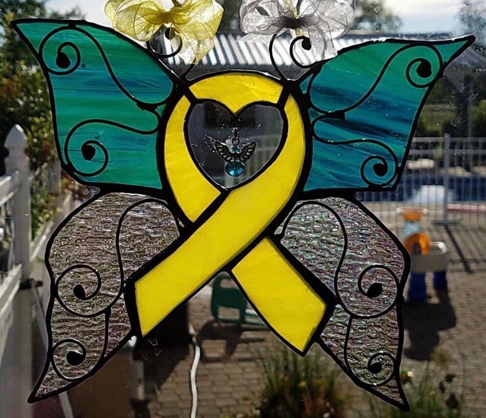 Memorial Stained Glass Butterfly Wings Customized Etsy