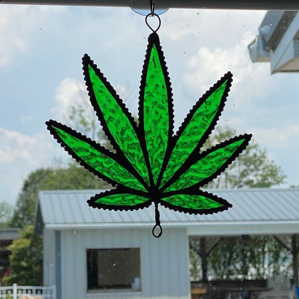 Leaf Stained Glass Etsy