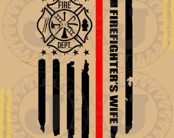 Montaje de un bombero estadounidense y su esposa (archivos digitales SVG y DXF)