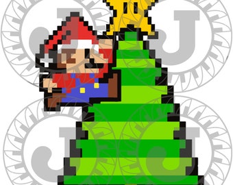 Super Mario Navidad SVG, DXF, archivos digitales EPS