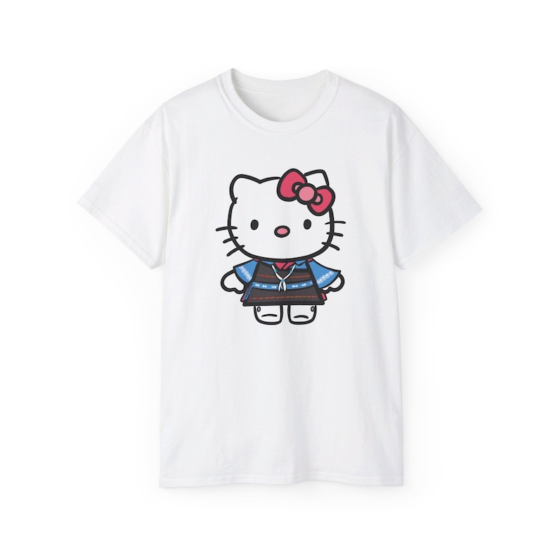Camiseta para niños de Pueblo Kitty de Native Etsy, diseño de Pueblo Kitty, regalo para amantes de los gatos del suroeste, camiseta para adultos, linda camiseta de gatito imagen 3