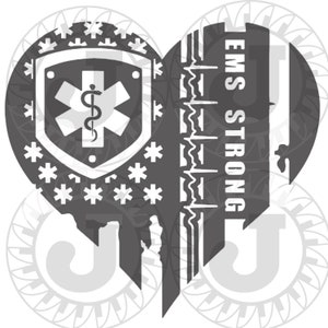 EMS/ICU Strong Heart SVG digital File