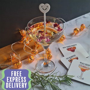 Personalised 18th Birthday Cocktail Glass Gift: Engraved Glass with Stirrer