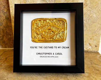 Personalised Custard Cream Engagement Gift or Anniversary Memento