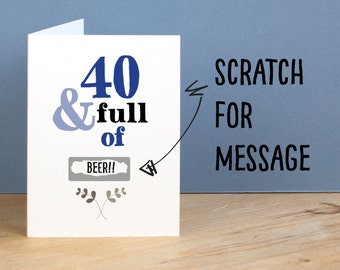 40th Birthday Card 40 and Full of Rude Sarcastic Humorous 40th Card Funny 40th Birthday Gift Secret Message Card Funny Birthday Card for Mum