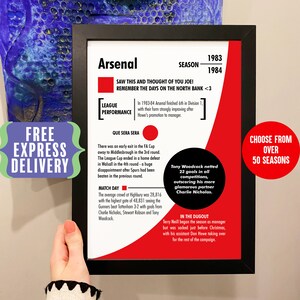 Personalised birthday gift for Arsenal fan tracked delivery Gunners