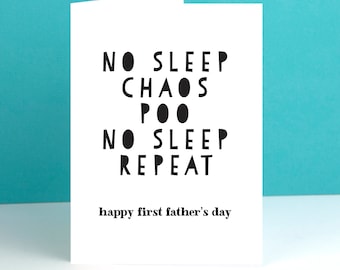 Funny First Father's Day Card: New Dad, No Sleep