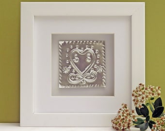 Personalised 10th Wedding Anniversary Gift Tin Heart, handmade 10th wedding anniversary gift