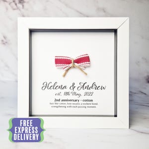 Personalised 2nd anniversary gift, Handmade cotton anniversary gift, Cotton wedding anniversary gift