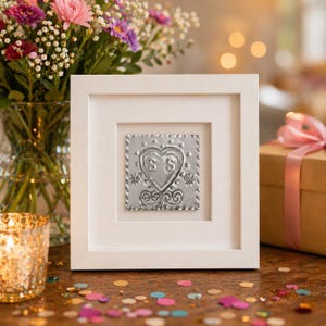 Personalised tin heart for tin wedding anniversay gift