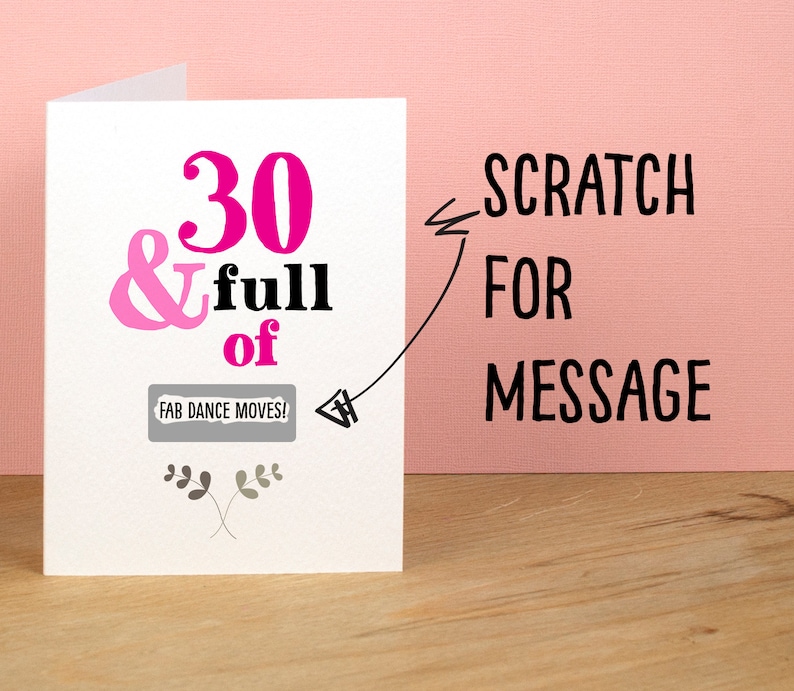 30th Birthday Card, Personalised scratch card image 2