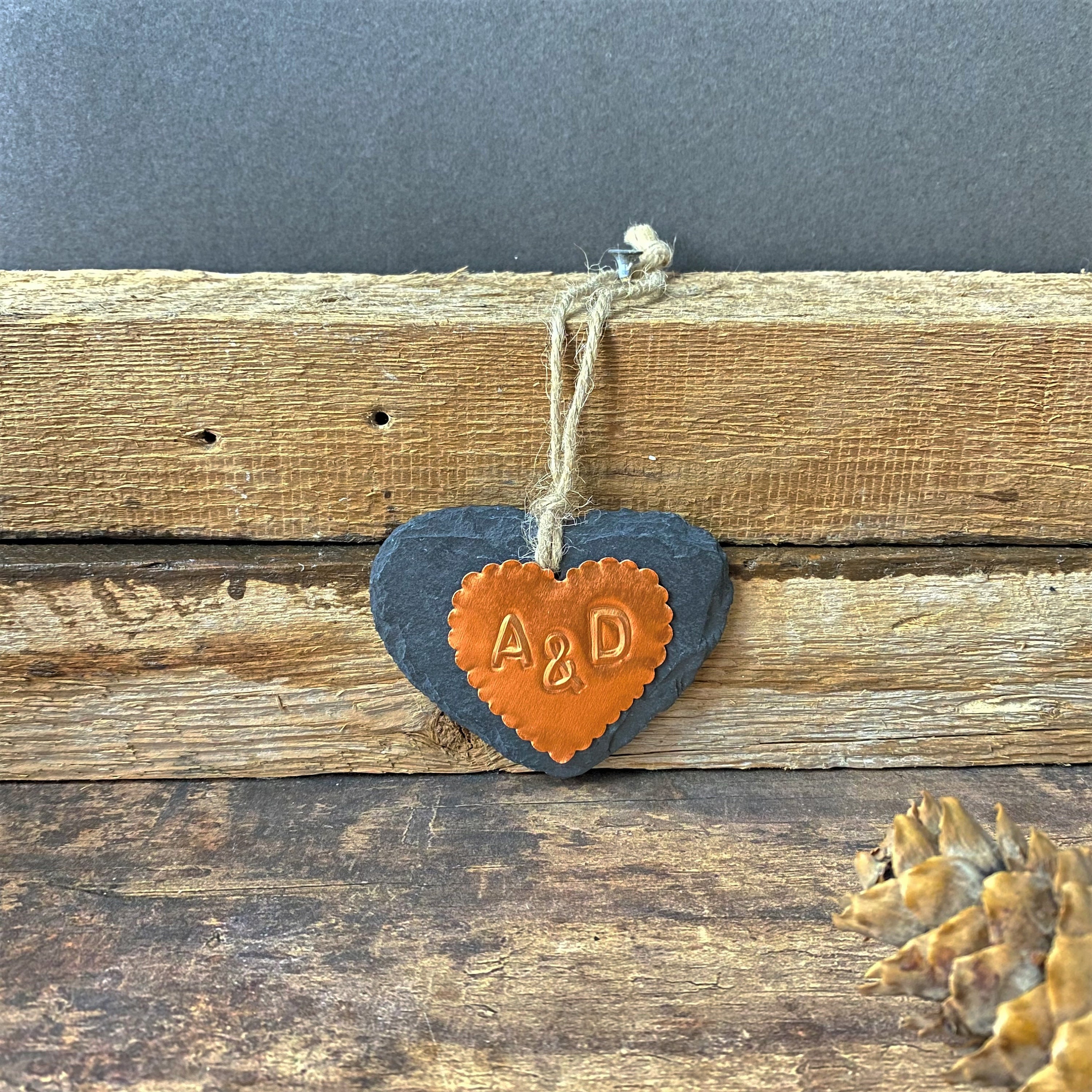 Cadeau d'anniversaire Personnalisé Copper Heart, Cadeau Fait à La Main Pour Le 7E Anniversaire