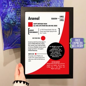 Personalised birthday gift for Arsenal fan tracked delivery Gunners