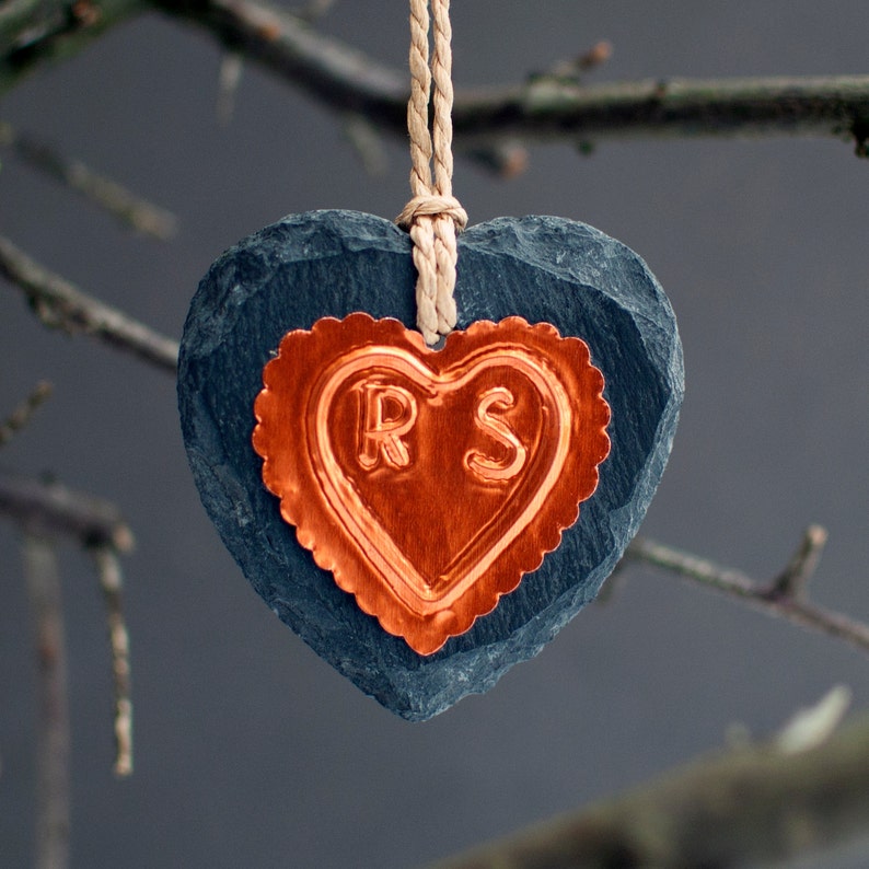 Personalised Copper Heart Anniversary Gift Handmade 7th Etsy