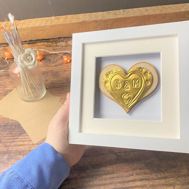 Golden anniversary heart gift