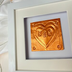 Personalised 7th Wedding Anniversary Copper Heart Gift, Handmade in the UK image 3