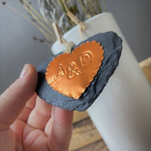 Personalised Handmade Copper Heart Anniversary Gift, 7th wedding anniversary gift image 4
