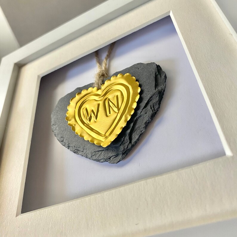 Slate heart anniversary gift