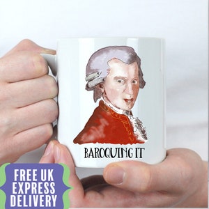 Regalo di musica classica, tazza regalo per insegnante di musica, regalo divertente di Mozart, regalo personalizzato di Mozart
