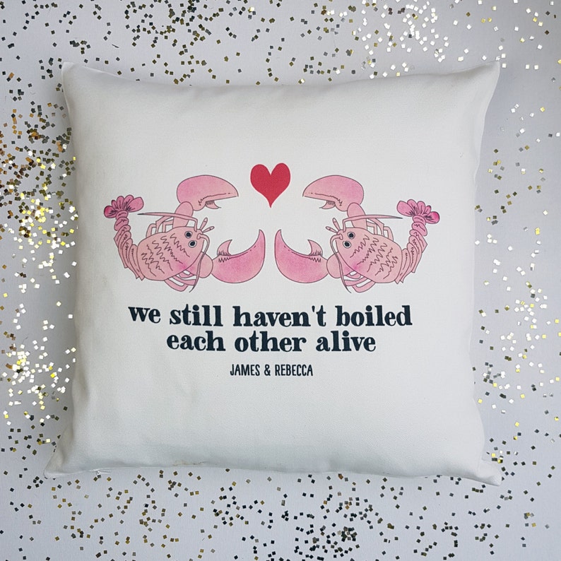 Personalised Lobster Cushion gift for couples image 2