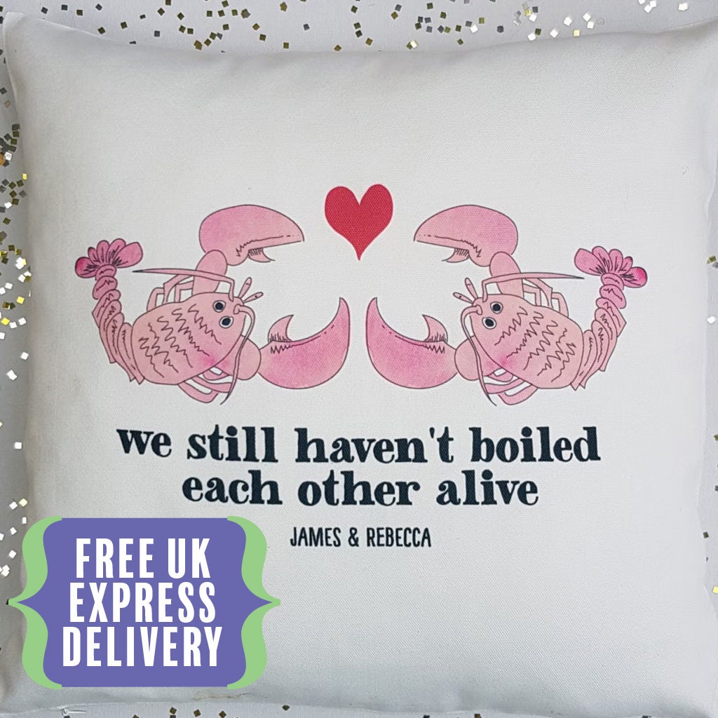 Personalised Lobster Cushion gift for couples