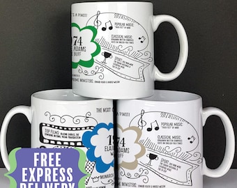 Mug personnalisé pour 50e anniversaire, né en 1974, cadeaux amusants pour 50e anniversaire