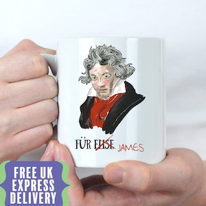 Classical Music Gift, Music teacher gift mug, Funny Beethoven present