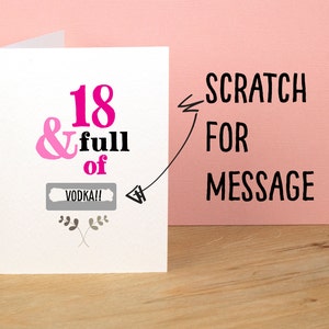 18th Birthday Card, 18 and Full of, Rude, Sarcastic, Humorous, 18th Card, Funny 18th Greetings Card image 1