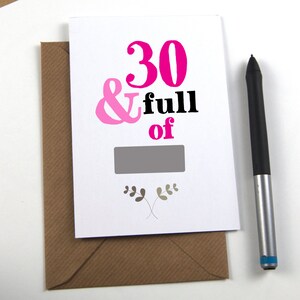 30th Birthday Card, Personalised scratch card image 3