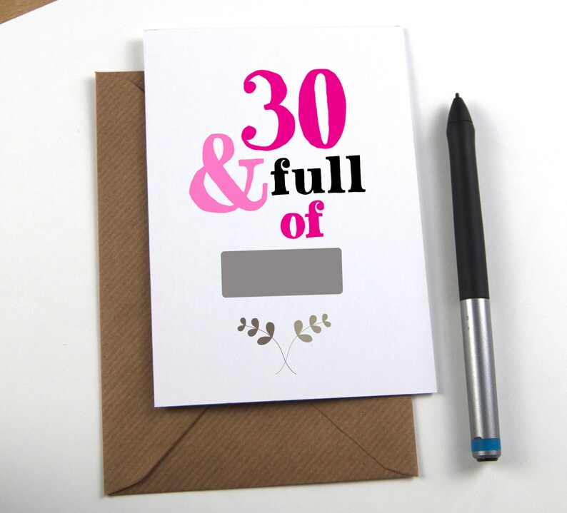 30th Birthday Card, Personalised scratch card image 3