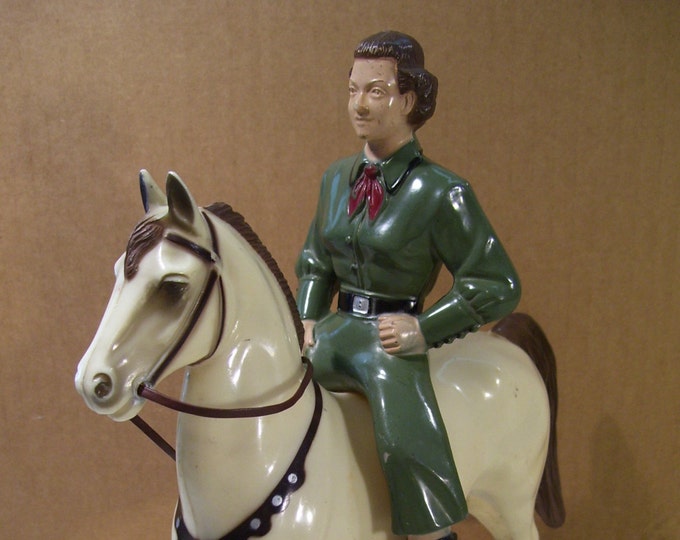 Antique Dale Evans & Buttermilk Horse Western Rider Figures, 1950's