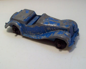 3" Tootsietoy Classic Blue Convertible Vintage Die-cast Car, Made in the USA