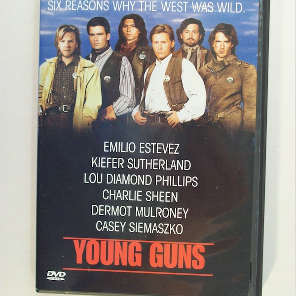 Young Guns DVD 1988, Emilio Estevez, Kiefer Sutherland, Lou Diamond Phillips, Charlie Sheen