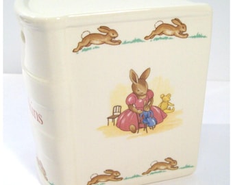 Royal Doulton Bunnykins Book Bone China Savings Bank, Money Box