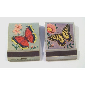 Vintage Butterfly Matchbook Lot, Matches, 1955, 1957, Wadsworth Ohio
