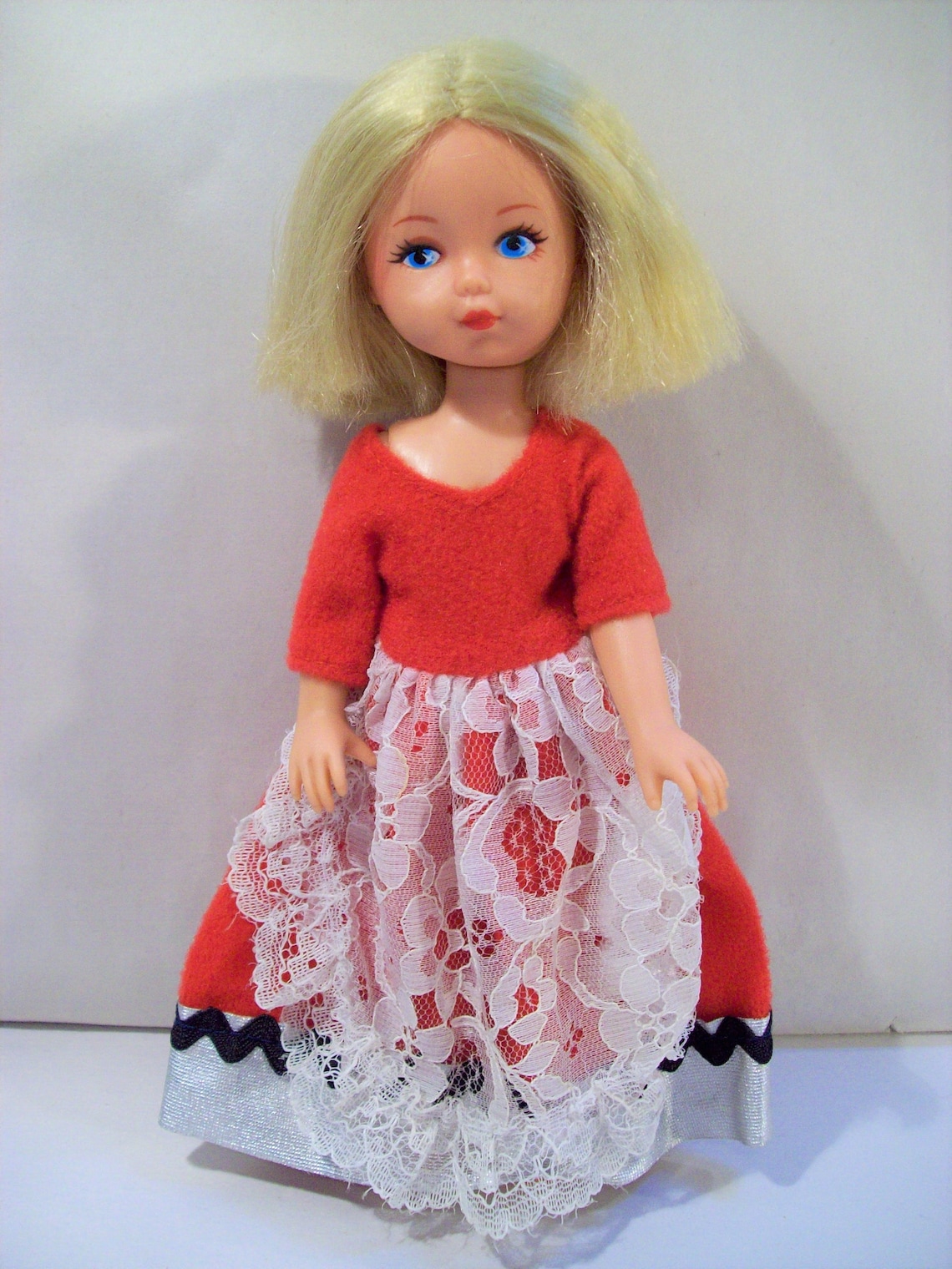 1977 Vogue Ginny 8 Vintage Doll Blonde Hair Red Dress Etsy Canada