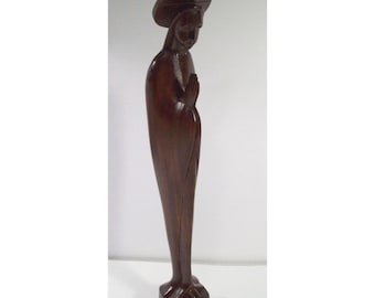Hand Carved 14&quot; Virgin Mary Holy Mother Wood Figure, Halo, Religious, Catholic