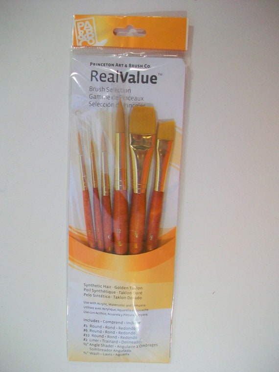 New Princeton Art & Brush Co. Paintbrush Set, Golden Taklon Synthetic Hair  Brush Set 9153 