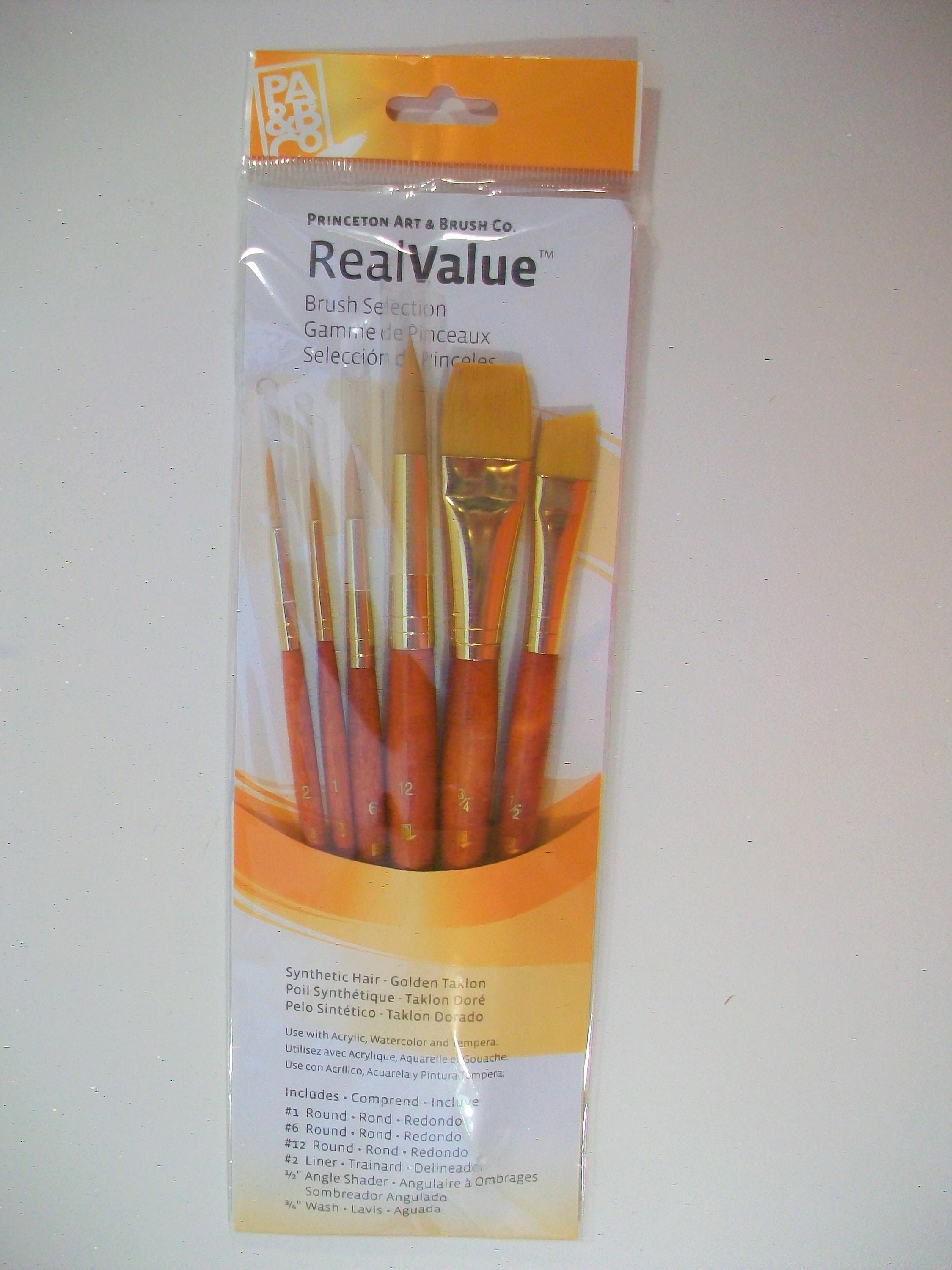 Princeton Artist Brush Co. RealValue Golden Taklon Brush Set of 6