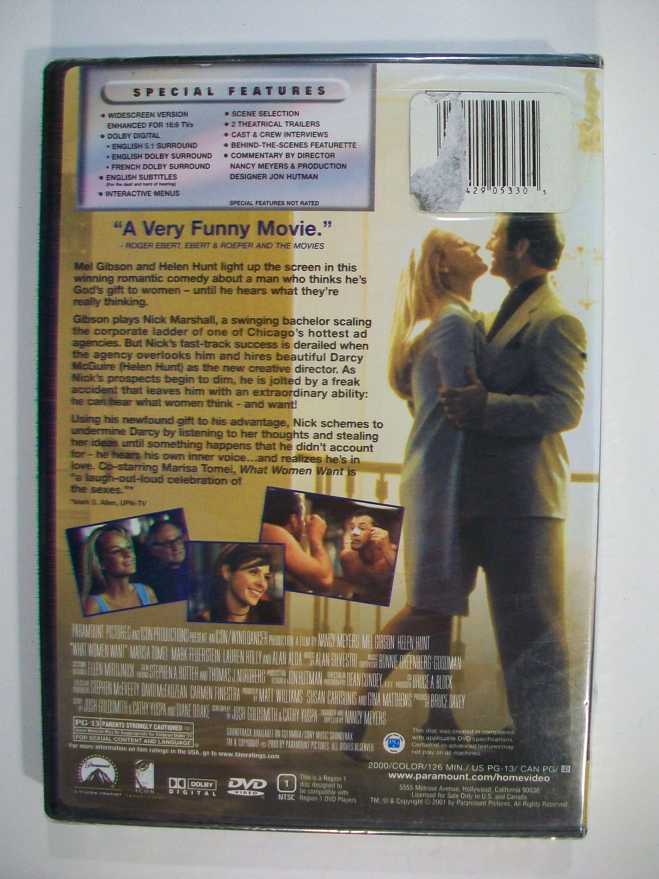 DVD 2000 Movie Titled What Women Want Starring Mel Gibson & Helen Hunt 