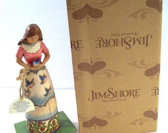 Jim Shore Heartwood Creek You Make Me Happy Figurine, #4007239, Girl With Bird, Enesco
