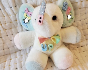 upcycled plush-Pastel Elephant