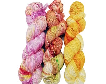 SockYarn-KIT 3x100g handdyed 75Wool,25Polyamid 3x3.5 oz. #377