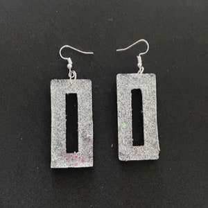 Resin Silver Color Drop Earrings