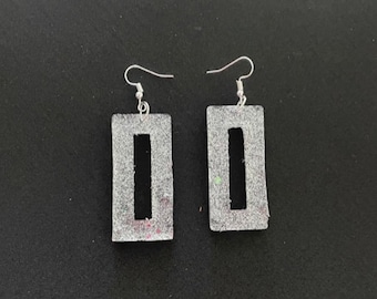 Resin Silver Color Drop Earrings
