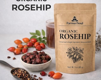 Organic Rosehip Herbal Tea | Loose Leaf, Single-Ingredient, Caffeine-Free