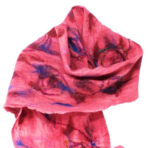 Merino Wool Felted Women Scarf, Christmas Wool Scarf for Woman from silk | Winter Scarf