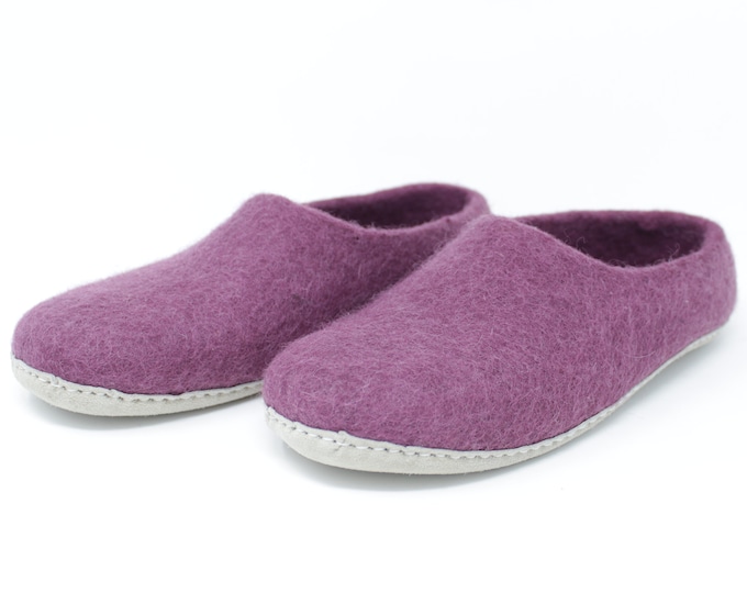 Felted Wool Women’s Purple Slippers | Wool Shoes | Sheep Wool Slippers | Women’s Slippers | Home Shoes | Mother's Day Gift